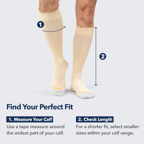 Wellow Knee High Compression Socks Men Women 18–25 mmHg Medium Black Twist