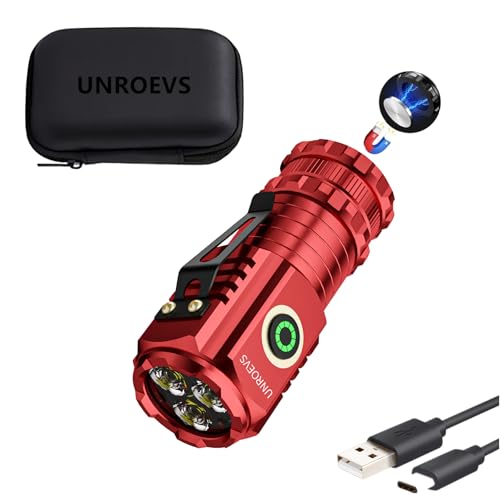 XC01 2550 lumens Mini Flashlight Rechargeable, Super Bright Magnetic Flashlight 5 Modes, Compact Small Pocket Flashlight USB C Charge,EDC Lights for Camping Outdoor Emergencies.