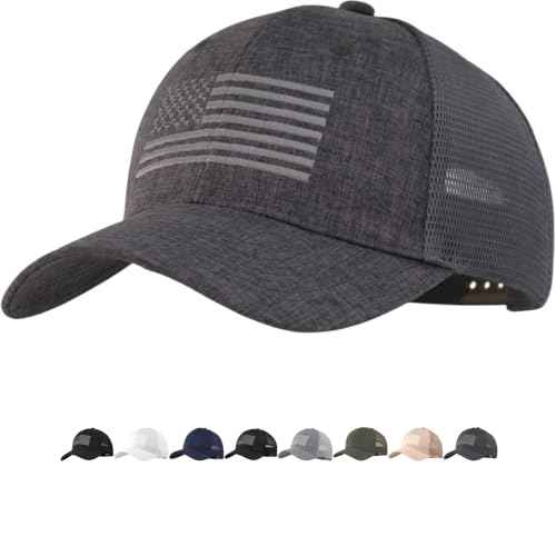 American Flag Trucker Cap ? M/L/XL/XXL Sizes Men Women Mesh-Back Snapback Baseball Hat