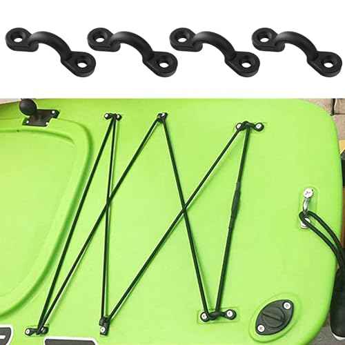CoguZed 10Pcs Kayak Rigging Kit - Nylon Bungee Deck Loops with Eye Hooks, U Hooks, Boat & Kayak Deck Tie Down Kit