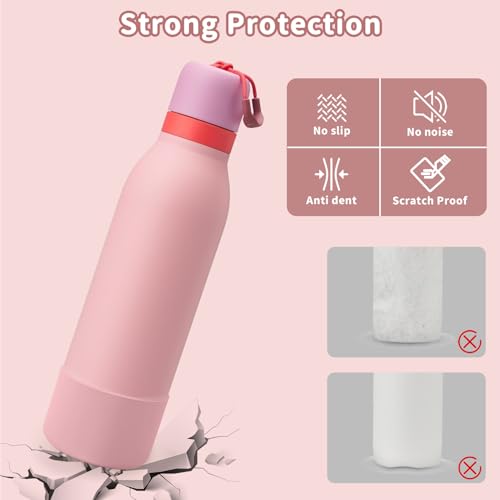 2pcs Silicone Boot for Owala FreeSip Twist 24oz Water Bottle - Angle Cake Food Variation