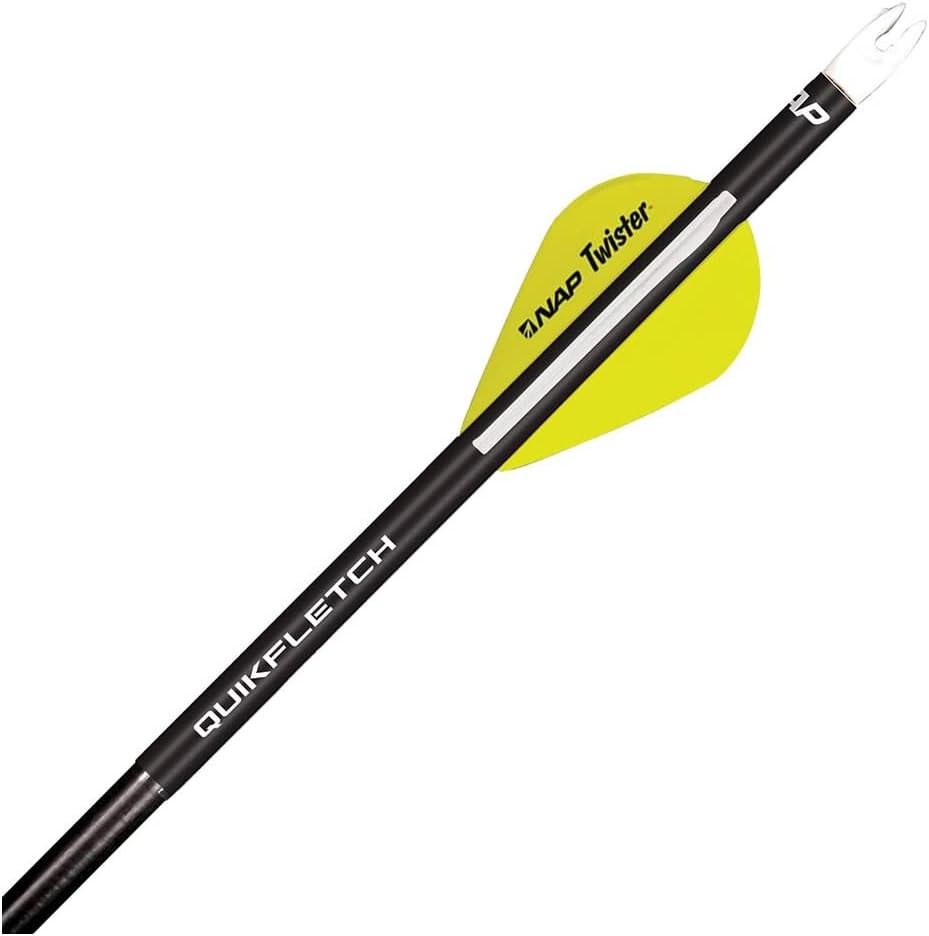 New Archery Products Quikfletch Twister 2" 3-Vane Stabilizing Fletching for Increased Accuracy of Compound Bow Arrows & Crossbow Bolts - 6 Pack