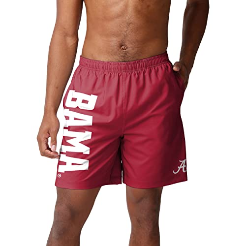 NCAA Team Logo Swim Trunks Men’s Team Color Officially Licensed Alabama Crimson Tide Large