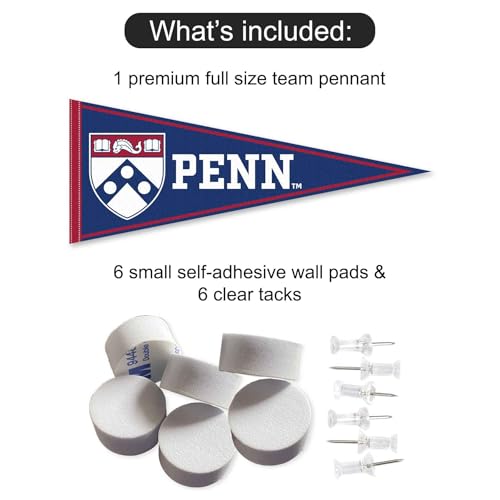 Penn Quakers Wall Pennant Flag with Mounting Pads - Officially Licensed