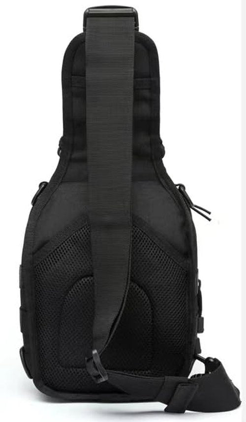 Vincent King Tactical Sling Bag, Tactical Bags for Men, Tool Backpack,Tactical Shoulder Bag,Chest Bag,EDC Pouch with US Patch(black)
