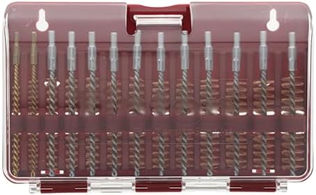 Tipton 13-Piece Bronze Bore Brush Set with Storage Case for Rifle Cleaning and Maintenance