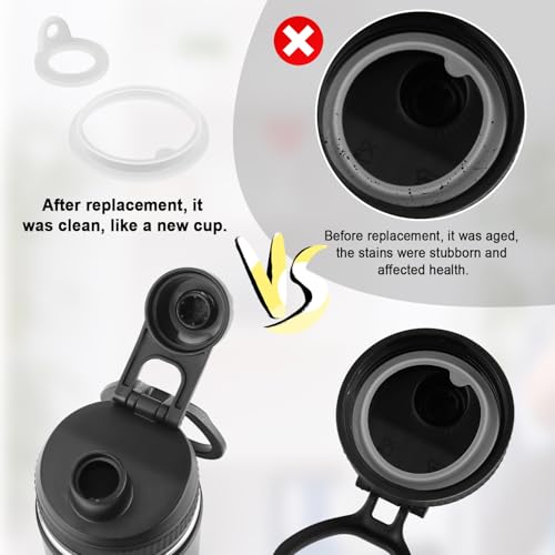 Gasket Replacement for TAKEYA Actives, Silicone Sealing O Ring Leak-Proof Water Bottle Lid Seal Parts Compatible with 18oz, 22oz, 24oz, 32oz, 40oz Water Bottles