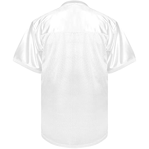Phoneutrix Blank Football Jersey - Hip Hop Sports T-Shirt for Parties Medium White