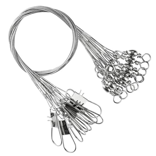 Heavy Duty Stainless Steel Fishing Leader Wire 11.8in 60lb - 30pcs #5