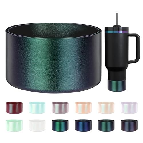 Glossy Gradient Silicone Boot, Compatible with Stanley H2.0 20-40oz & IceFlow 20-30oz, Chameleon Metallic Shimmer Cup Sleeve Protector for Hydroflask and Bottle Bottom with 2.8-3in