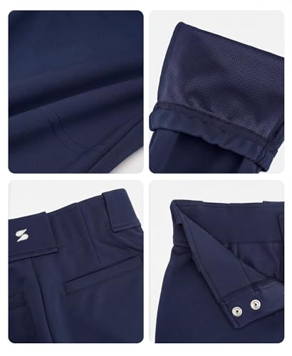 Girls Softball Pants with Pockets - Knickers Style, 12.5-19 inch Inseam, Navy, Medium