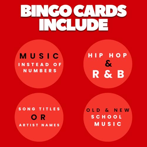 Hip Hop & R&B Music Bingo Set for Adults and Families - Card Games