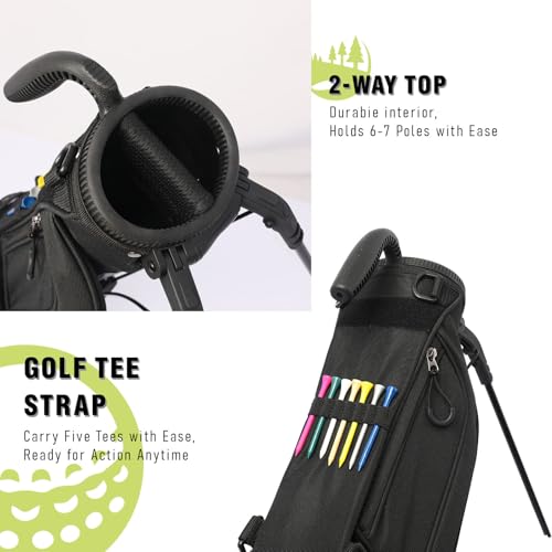 Lightweight Golf Stand Bag with Cooler Pockets & Padded Strap