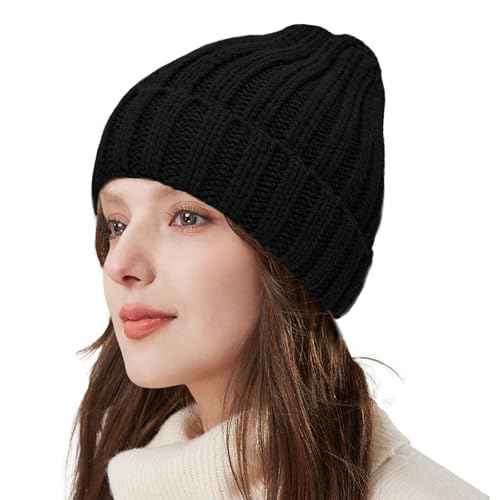 ZOORON 1&2 Winter Beanie for Women Soft Warm Slouchy Knit Hat Ski Stocking Cuffed Cap