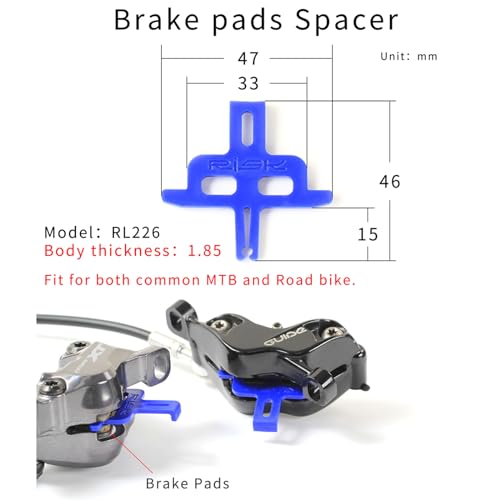 8PCS Bike Hydraulic Disc Brake Bleed Blocks & Spacer, Compatible with Shimano,Tektro,Trp,SRAM,Avid,Zoom and More,2/4-Piston Caliper Blocks for Universal Bike, Mountain/Road Bike