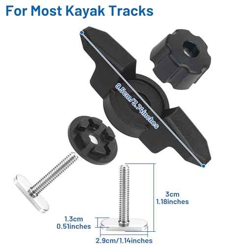 Kayak Anchor Cleat for Kayak Track Mount, Rope Cleat for Kayak Rail Mount Accessories, 1 Pack, Black