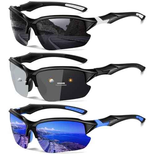 Sports Polarized Sunglasses for Men Cycling Running UV Protection Sun Glasses Lightweight Half Frame Goggles