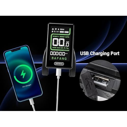 BAFANG 5 Pin Male Ebike Display for Bafang CAN Protocol Motors, Ebike Speedometer Bike Computer with 0-5 PAS, C020 (M620, M600, M560, M510, M420 mid Drive Motors), 36V-48V