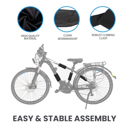 Besudo Bicycle Frame Protector Neoprene Set of 4 ? Frame Protection Ebike for Bicycle Carrier Transport ? Carbon Transport Protection Suitable for Thule Bicycle Carrier ? E Bike Accessories-051
