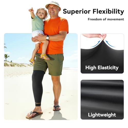 Copper Leg Compression Sleeve for Men & Women L/XL Full Leg Support