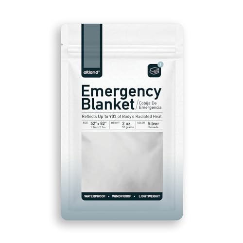 Altland 10 Pack of Emergency Blankets - Heat Reflective Blankets for Winter Survival Kits, Disaster Preparedness, Cold Weather Camping, and Homeless Care Packages