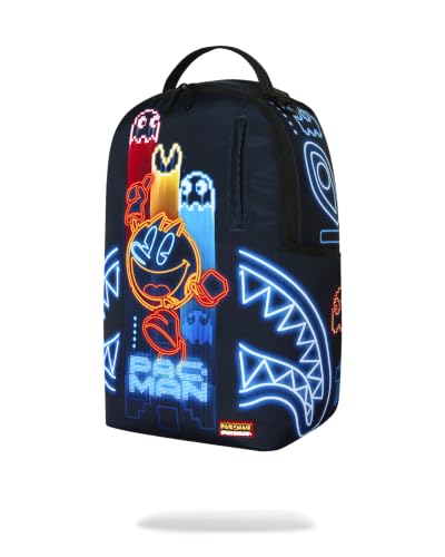 Sprayground PAC-MAN EAT EM UP Backpack - 18 Inch Polyester School Bag with Laptop Compartment
