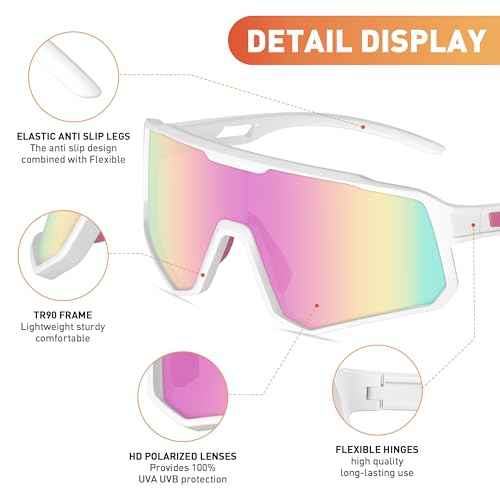 Cycling Sunglasses for Men Women Sports Sunglass Polarized UV Protection for Bicycle Running Baseball Glasses