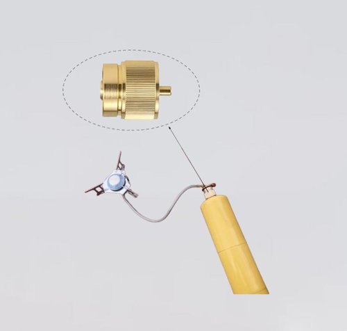 Butane filling adapter, camping stove burner gas filling adapter, butane propane adapter with exhaust pressure button, very suitable for propane tank/camping stove adapter. (Brass color 1, A)