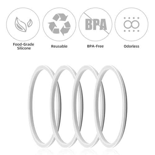 4pcs Gasket Replacement for Owala 40oz Tumbler, Silicone O Ring Water Bottle Ring Seal Lid Gasket Replacement Parts Accessories Compatible with Owala 40oz Stainless Steel Cup (Grey)
