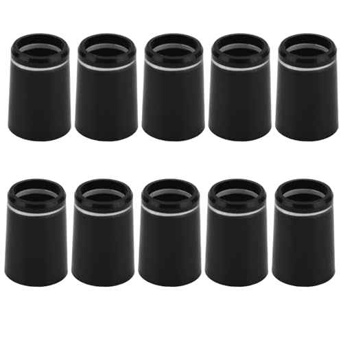 10pcs 370 Golf Tapered Ferrules, Black Golf Club Shaft Ferrules with Single Silver Ring Golfing Shaft Accessories for All Iron Shafts