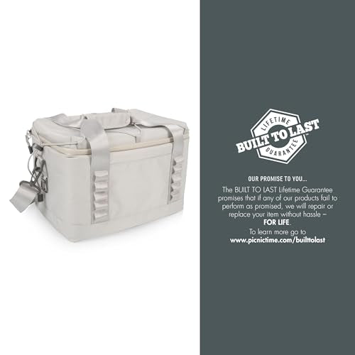 PICNIC TIME Tarana Superthick Cooler Bag with Removable Shoulder Strap, 12 Can Insulated Soft Cooler, Beach Cooler, Insulated Camping Cooler, Picnic Cooler, (Halo Gray)