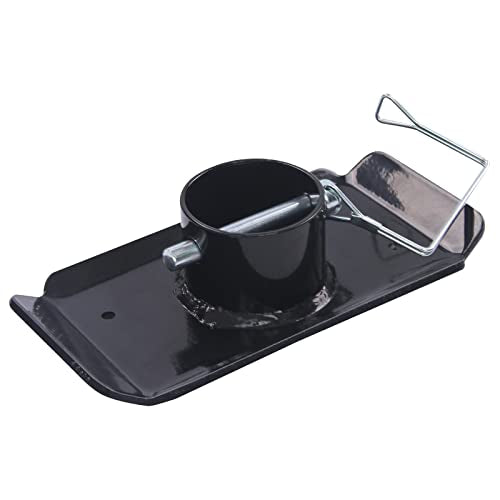 5000lbs Trailer Jack Foot Plate with Pin, Black Powder Coated, 4x7 inch
