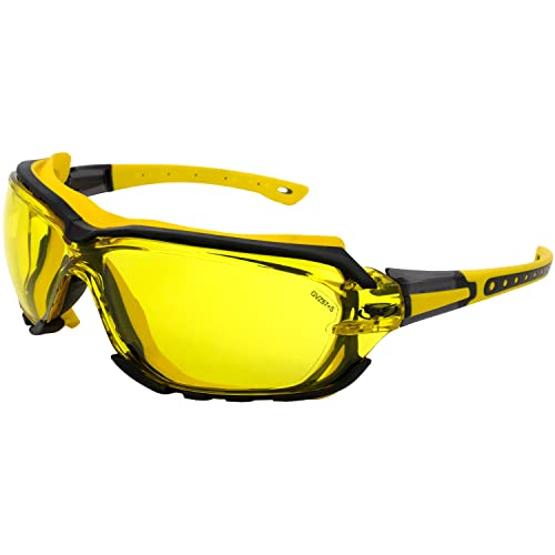 Octane Sport Motorcycle Riding Safety Glasses with Yellow Gasket and Lens