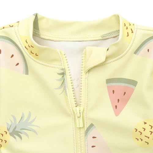 Gerber girls Toddler Long Sleeve One Piece Rashguard Swimsuit