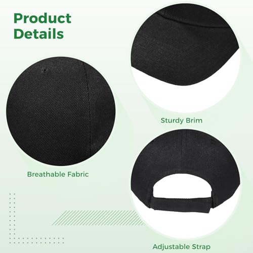 Black Baseball Caps Bulk 24 Pack - Unisex Trucker Hats with Adjustable Strap