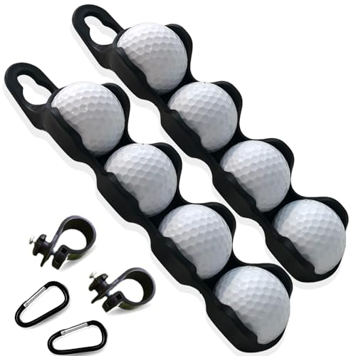 Golf Ball Holder for Bags - Holds 4 Balls, Easy Clip Attachment, Men & Women Golf Accessory