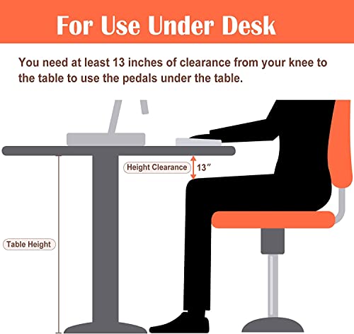 Under Desk Bike Pedal Exerciser with LCD Display - Black