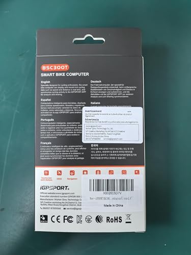 iGPSPORT BSC300T Wireless Bike Computer GPS, Touchscreen Offline MAP Navigation Off Course Warning Compatible with Insta360, for Ebike Road Bike MTB (Touch Screen&Button)