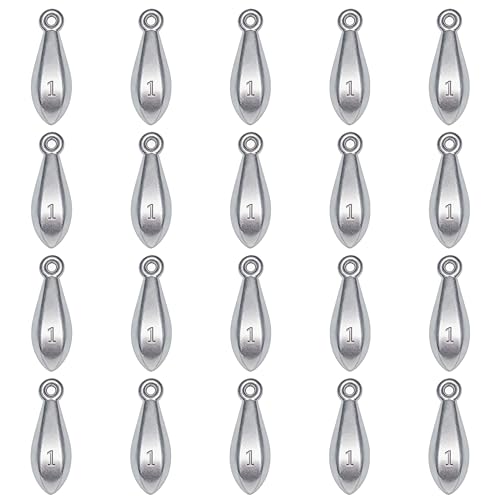 Silver 1 Ounce Fishing Sinkers No-Roll Bank Weights for Surf & Saltwater Fishing - 20pcs