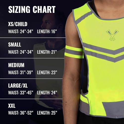 Running Reflective Vest, Inside Pocket & 2 Bands, High Visibility Reflective Running Vest for Night Running Walking Cycling