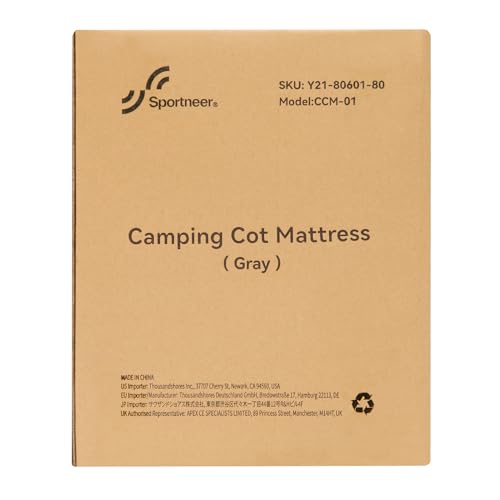 Sportneer Cot Mattress Pad, Soft Comfortable Camping Cot Mattress Pad Thick Camping Cot Cushion Pad Portable Sleeping Cot Pads for Camping Tent Outdoor Hiking Travel