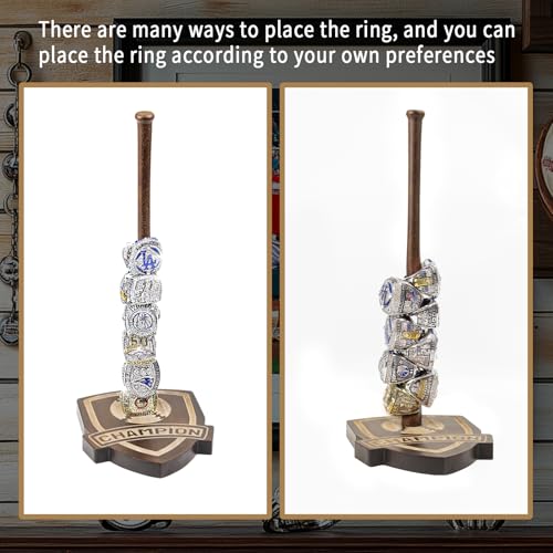 Wooden Baseball Ring Holder Display Stand for Championship Rings