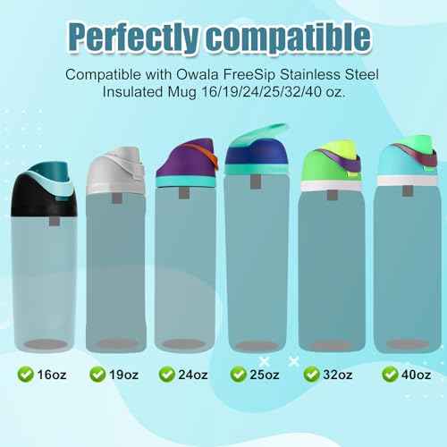 4pcs Replacement Stoppers & 4pcs Bottle Seal Rings for Owala FreeSip 24oz 32oz, BPA-Free Silicone O Ring Water Bottle Top Lid Replacement Parts for 16/19/24/32/40oz Gasket Plug Accessories(Colorful)