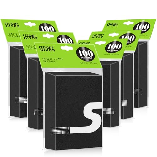 600 Pack Black Matte Card Sleeves for Magic and Trading Cards - Clear Front