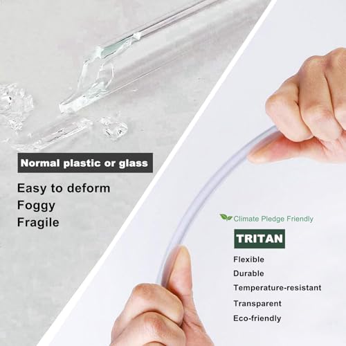 Replacement Straw Set for ThermoFlask Water Bottles - 10 Straws with Brushes & Cutter
