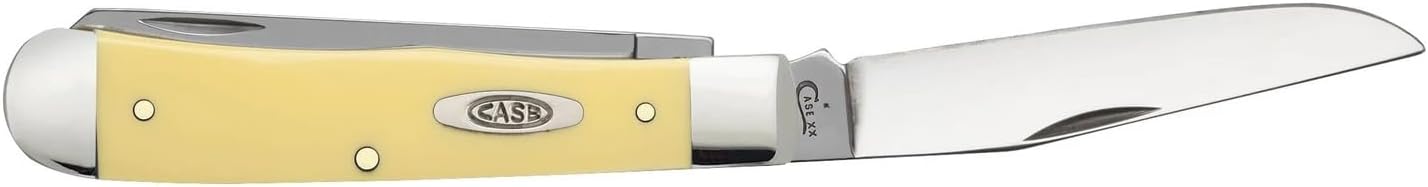 Case WR XX Trapper Folding Pocket Knife, Synthetic Handle with Carbon Steel Blades, 4 1/8 inches Closed