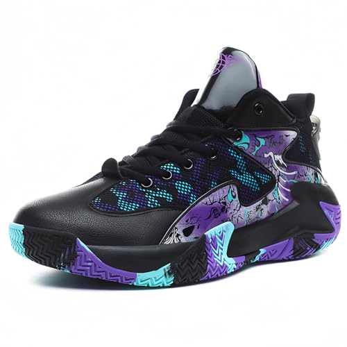 Men's Basketball Shoes Non-Slip Breathable Outdoor Sneakers - Black 7