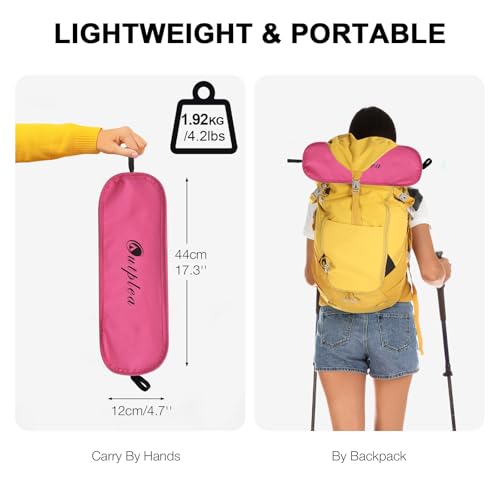 Large Pink High Back Camping Chair - Portable Outdoor Folding Seat
