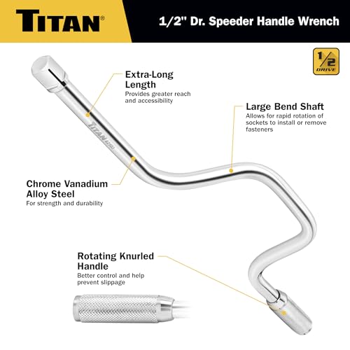 Titan 1/2-Inch Drive Speeder Handle Black - Rapid Socket Rotation Tool