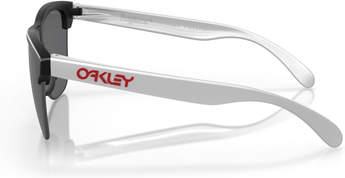 Oakley Frogskins Lite Sunglasses Matte Black Silver with Prizm Black Lens 63mm